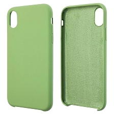 Чехол накладка Silicon Case для APPLE iPhone XR, силикон, бархат, цвет фисташковый