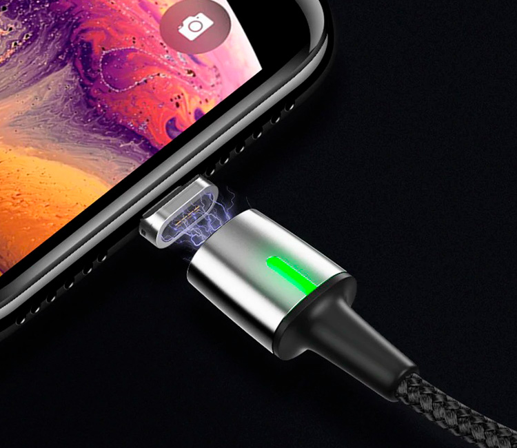 BASEUS TZCAXC-A01 Магнитный кабель Zinc Magnetic Cable Kit (Lightning 8-pin+Type-C+Micro), цвет черный.