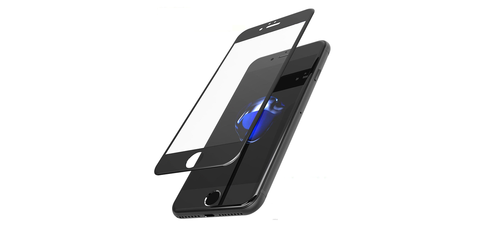 Защитное стекло "5D" GLASS FULL GLUE для APPLE iPhone 7/8 Plus (5.5"), цвет канта черный.
