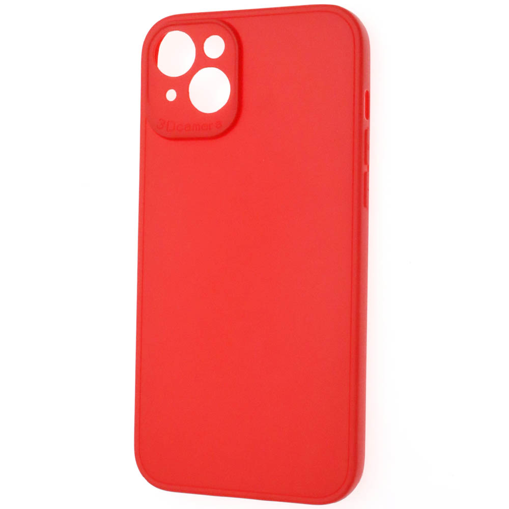 Чехол накладка для APPLE iPhone 15 Plus (6.7"), защита камеры, силикон, цвет красный