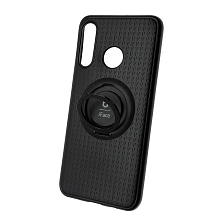 Чехол накладка iFace для HUAWEI P30 Lite, Honor 20S, Honor 20 Lite, Nova 4E, силикон, кольцо держатель, цвет черный.