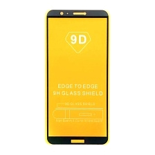 Защитное стекло 9D для HUAWEI P Smart 2018 (FIG-LX1), Enjoy 7S (FIG-LX1), цвет окантовки черный