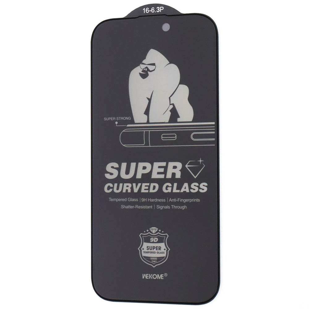 Защитное стекло Антишпион KINGKONG для APPLE iPhone 16 Pro (6.3"), цвет окантовки черный