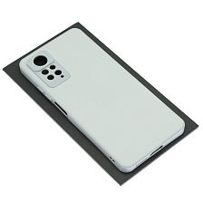 Чехол накладка для XIAOMI Redmi Note 12 Pro 4G, защита камеры, силикон, пластик, цвет бело серебристый
