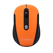 Мышь беспроводная GEMBIRD MUSW-420, оптическая, 1600 DPI, цвет черно оранжевый