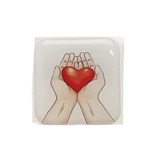 Стикер наклейка 3D для телефона, чехла, рисунок Сердце в ладонях
