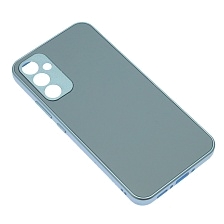 Чехол накладка для SAMSUNG Galaxy A34 5G, защита камеры, силикон, пластик, цвет серо голубой