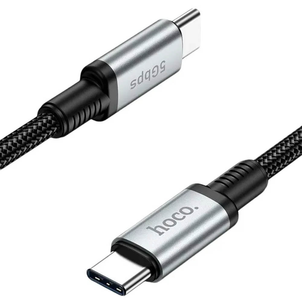 Кабель HOCO US10 Type C на Type C, 3A, длина 50 см, 5Gb/s, цвет черный
