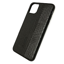 Чехол накладка для APPLE iPhone 11 Pro MAX 2019, силикон под кожу, цвет черный. Чехол накладка для APPLE iPhone 11 Pro MAX 2019, силикон под кожу, цвет черный.