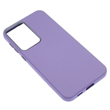 Чехол накладка VICTORIA для SAMSUNG Galaxy A57, силикон, пластик, текстура кожи, бархат, цвет сиреневый