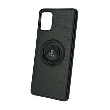 Чехол накладка iFace для SAMSUNG Galaxy A71 (SM-A715), силикон, кольцо держатель, цвет черный.