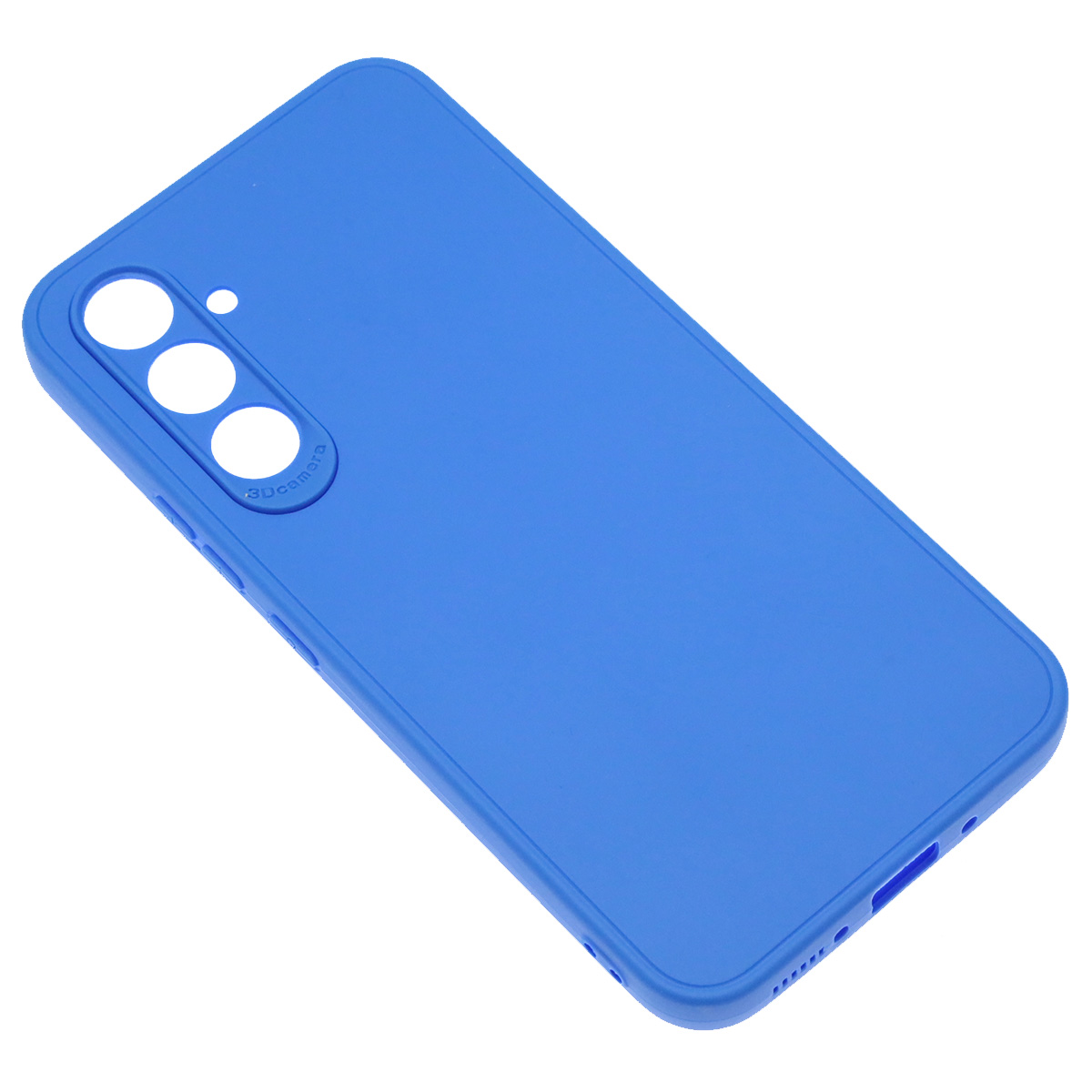 Чехол накладка для SAMSUNG Galaxy A54, защита камеры, силикон, матовый, цвет синий