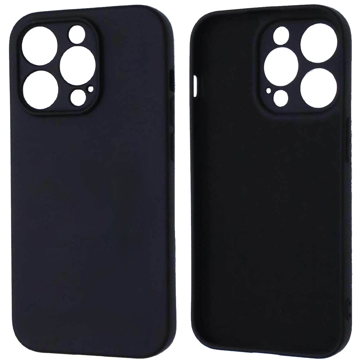 Чехол накладка NANO для APPLE iPhone 14 Pro, защита камеры, силикон, бархат, цвет черный