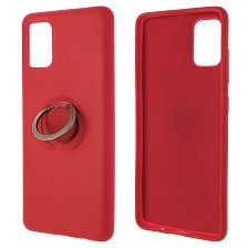 Чехол накладка RING для APPLE iPhone 11, силикон, кольцо держатель, цвет красный