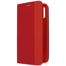 Чехол книжка MESH для SAMSUNG Galaxy A51 (SM-A515F), текстиль, силикон, бархат, визитница, цвет красный