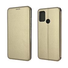 Чехол книжка STYLISH для HUAWEI Honor 9A (MOA-LX9N), экокожа, визитница, цвет золотистый.