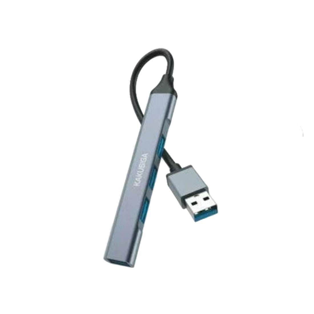 Адаптер, переходник, конвертер, хаб концентратор KAKUSIGA KSC-1428 4-in-1 с USB A на 4 USB A, 5 Гбит/с, длина 6 см, цвет черно серебристый