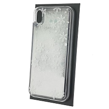 Чехол накладка для HUAWEI Honor 8S, Y5 2019, силикон, переливашка, рисунок белые снежинки Чехол накладка для HUAWEI Honor 8S, Y5 2019, силикон, переливашка, рисунок белые снежинки