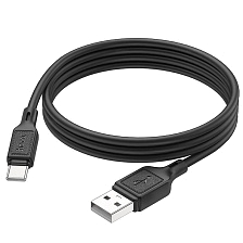 Кабель HOCO X90 Cool USB Type C, 3A, длина 1 метр, цвет черный