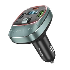 АЗУ (Автомобильное зарядное устройство) HOCO E76 Pole с FM трансмиттером, Bluetooth, 1 USB Type C, 2 USB, QC3.0, PD45W, цвет темно серый