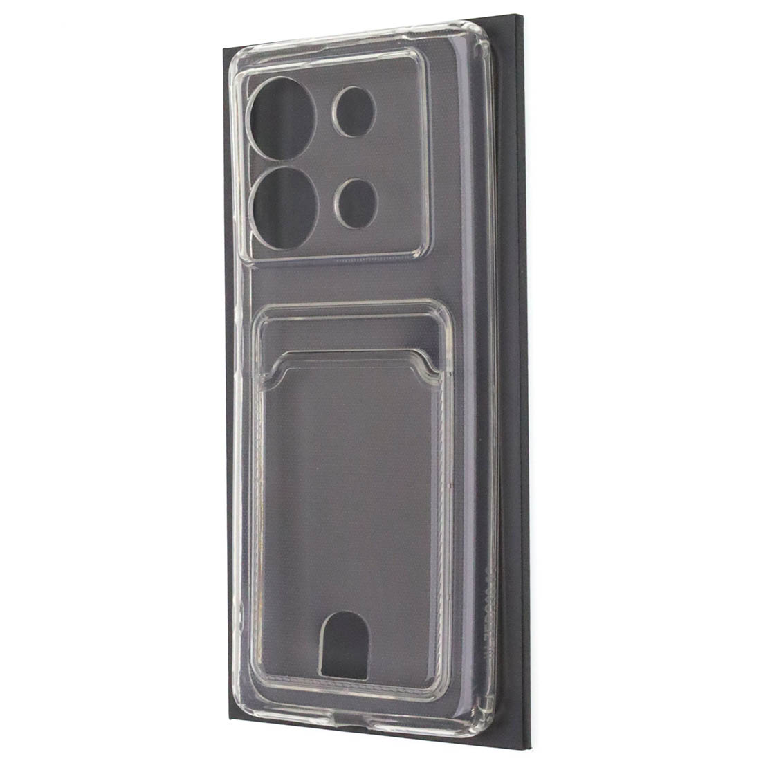 Чехол накладка CARD CASE для INFINIX Zero 30 5G, силикон, отдел для карт, цвет прозрачный
