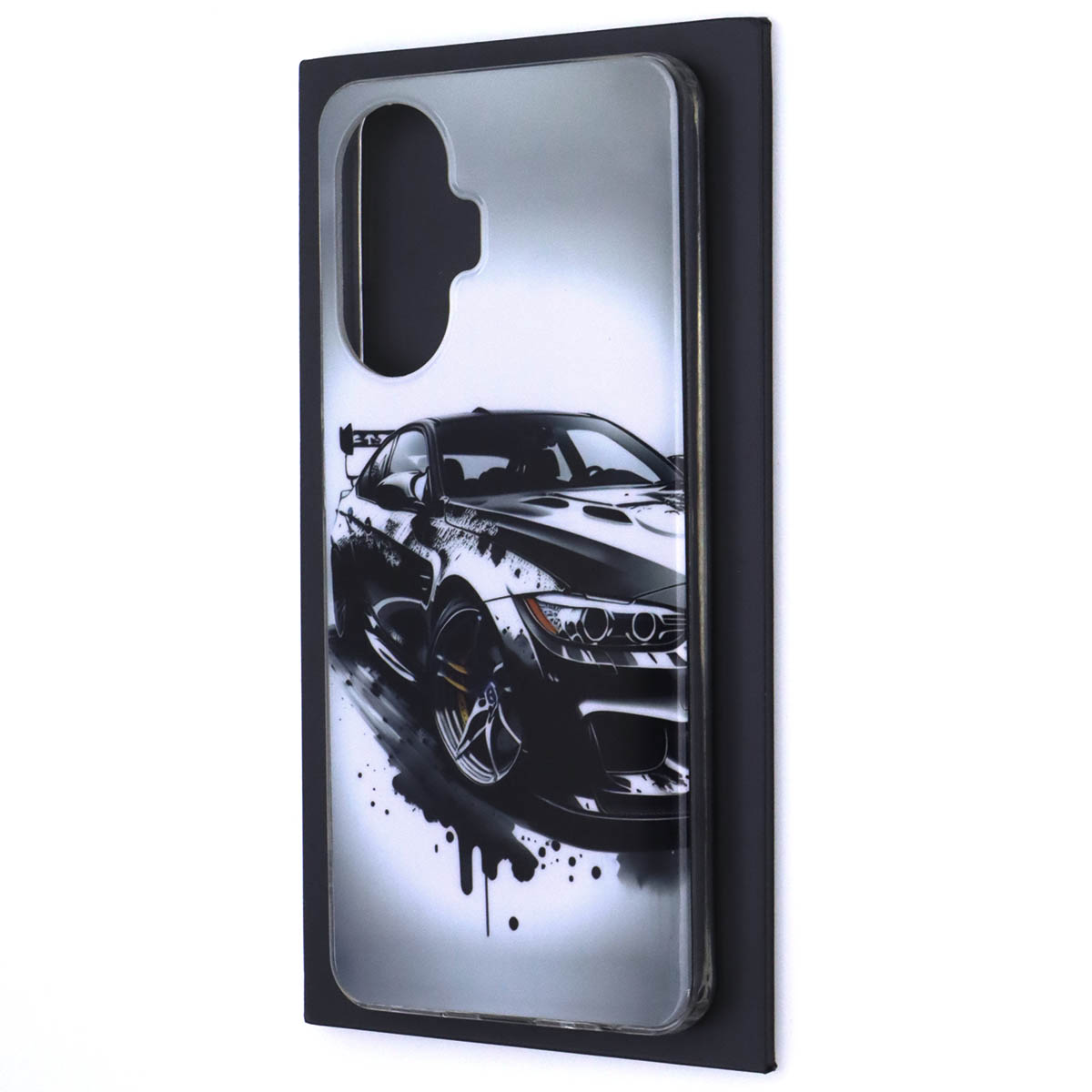 Чехол накладка для REALME C55, силикон, рисунок Черный BMW