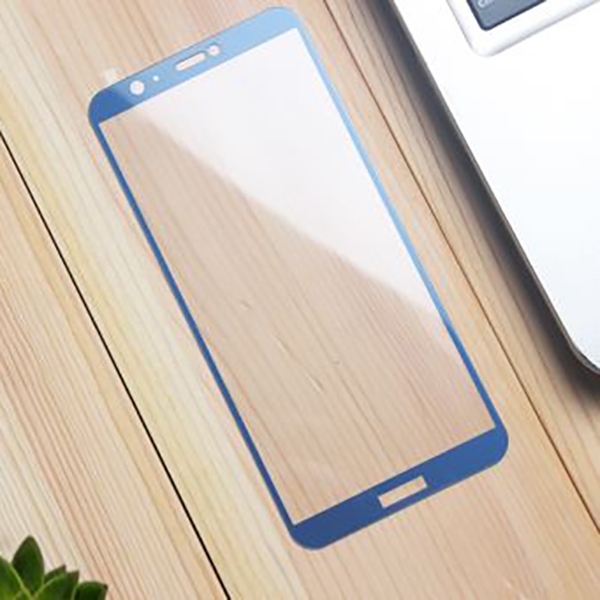 Защитное стекло 5D Full Glass /полный экран, упак-картон/ для Huawei P Smart голубой.