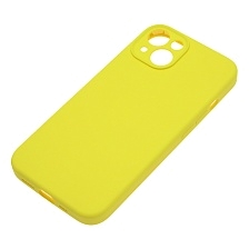 Чехол накладка Silicone Case для APPLE iPhone 13, L-ogo, защита камеры, силикон, бархат, цвет желтый