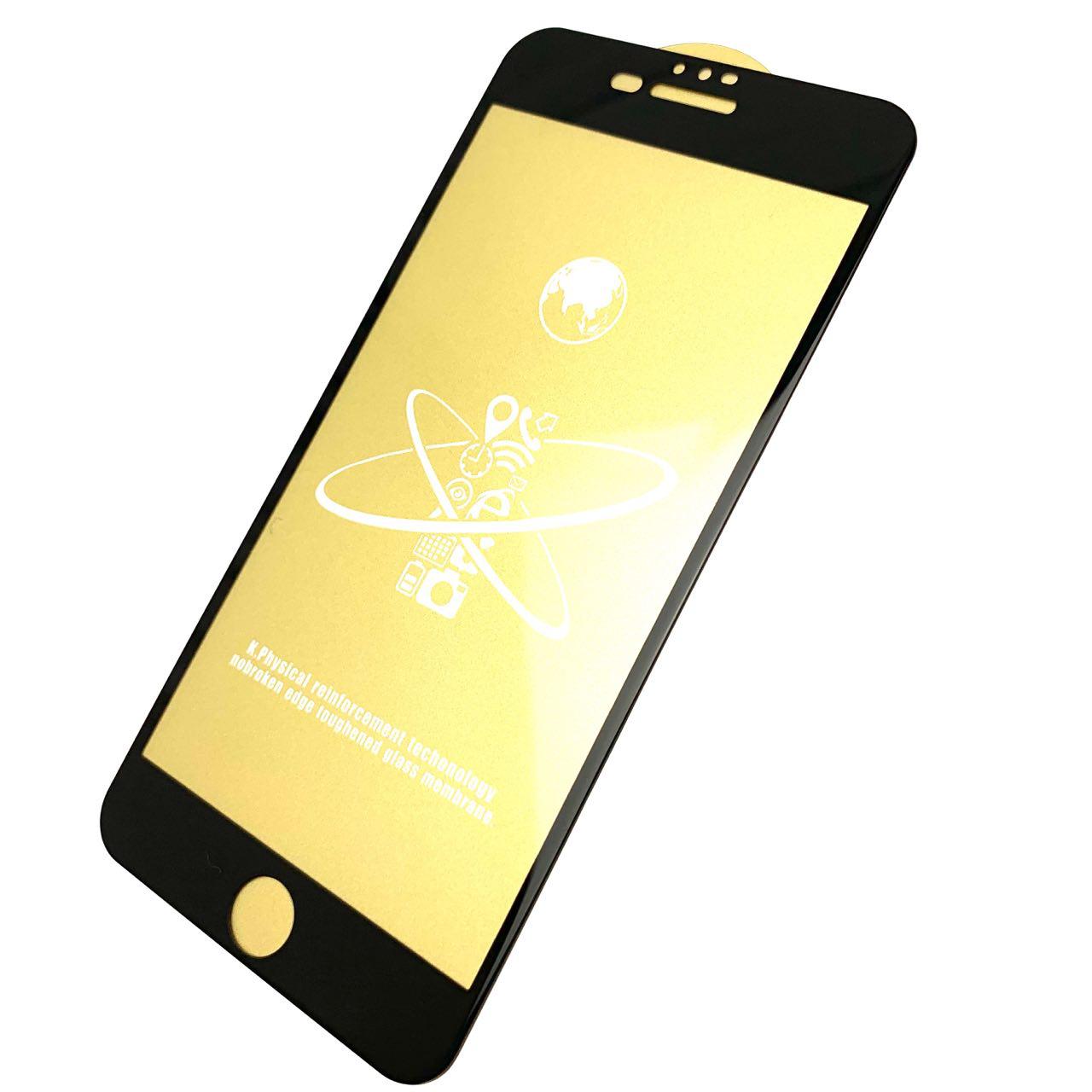 Защитное стекло Full Glue Premium для APPLE iPhone 7/8 Plus (5.5"), цвет канта чёрный.