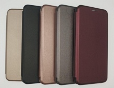 Чехол книжка для XIAOMI REDMI NOTE 4X, силикон, экокожа, визитница, цвет золотистый.