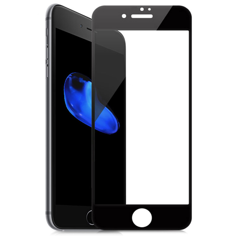 Защитное стекло "5D" Full Glue для APPLE iPhone 6/6S Plus (5.5"), цвет канта чёрный.