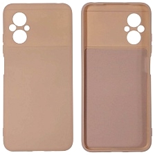 Чехол накладка NANO для XIAOMI POCO M5, силикон, бархат, цвет розовый песок