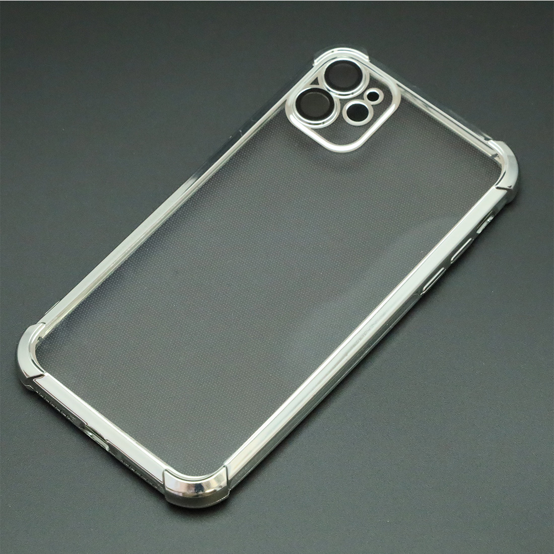 Чехол накладка для APPLE iPhone 11, силикон, защита камеры, цвет окантовки серебристый