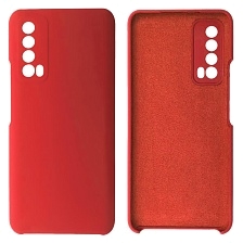 Чехол накладка Silicon Cover для HUAWEI P Smart 2021, силикон, бархат, цвет красный