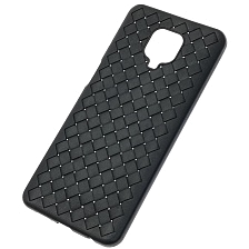 Чехол накладка для XIAOMI Redmi Note 9 Pro, Redmi Note 9S, силикон, плетение, цвет черный