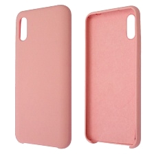 Чехол накладка Silicon Cover для XIAOMI Redmi 9A, силикон, бархат, цвет светло розовый