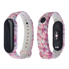 Сменный ремешок для фитнес браслета, смарт часов XIAOMI Mi Band 5, рисунок Flowers MIX.