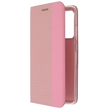 Чехол книжка MESH для XIAOMI 12, 12X, текстиль, силикон, бархат, визитница, цвет розовый