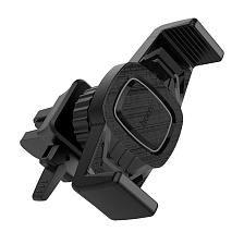Автомобильный держатель HOCO CA38 Platinum sharp в решетку воздуховода для смартфона, цвет черный