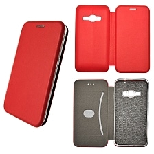 Чехол книжка STYLISH для SAMSUNG Galaxy J1 2016 (SM-J120), экокожа, визитница, цвет красный.