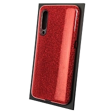 Чехол накладка Shine для XIAOMI Mi 9, силикон, блестки, цвет красный