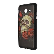 Чехол накладка для SAMSUNG Galaxy J5 Prime (SM-G570), силикон, рисунок Череп Skull and roses.