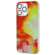 Чехол накладка AG Glass case для APPLE iPhone 14 Pro Max (6.7"), силикон, стекло, защита камеры, цвет оранжевый