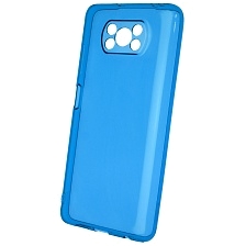Чехол накладка Clear Case для XIAOMI POCO X3, POCO X3 Pro, силикон 1.5 мм, защита камеры, цвет прозрачно синий