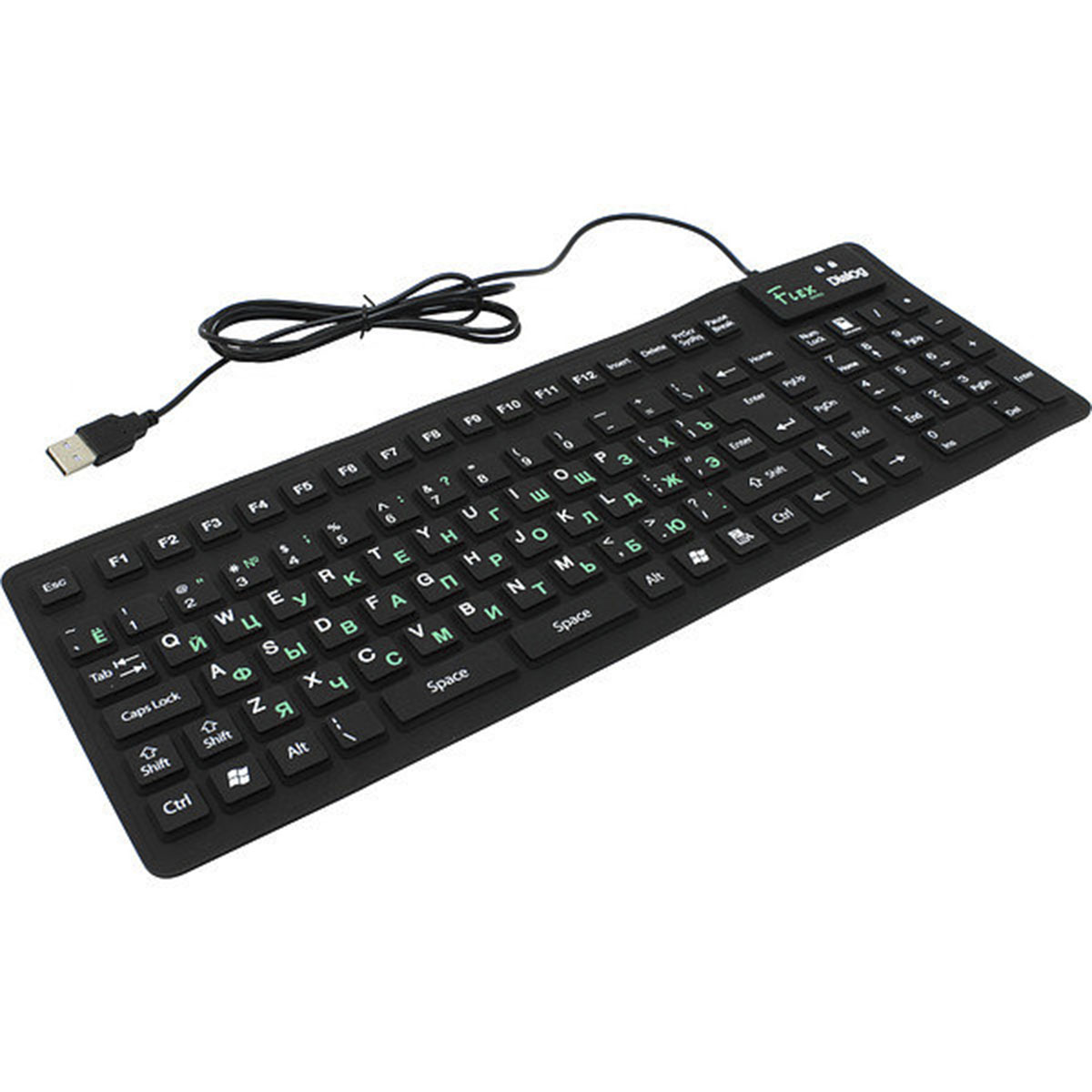 Клавиатура DIALOG Flex KFX-03U, гибкая, подключение USB, цвет черный