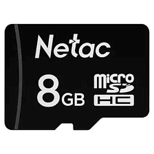 Карта памяти microSDHC NETAC, 8Gb Class 10, без адаптера, цвет черный