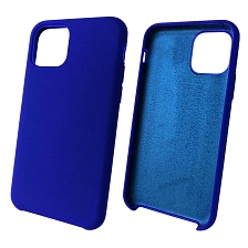 Чехол накладка Silicon Case для APPLE iPhone 11 Pro, силикон, бархат, цвет синее море.