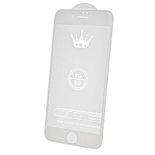 Защитное стекло 5D для APPLE iPhone 7, iPhone 8, цвет окантовки белый