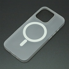 Чехол накладка Sky Armor с поддержкой MagSafe для APPLE iPhone 16 Pro, матовый, цвет прозрачно серый