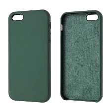 Чехол накладка Silicon Case для APPLE iPhone 5, iPhone 5S, iPhone SE, силикон, бархат, цвет нефритовый